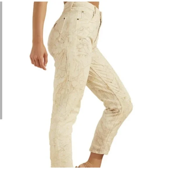 Guess Marble Print Mom Jeans Size 26 - Picture 2 of 16